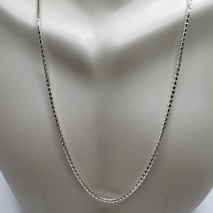 Silver Round Box Chain - 20" - Italy - Men/Ladies